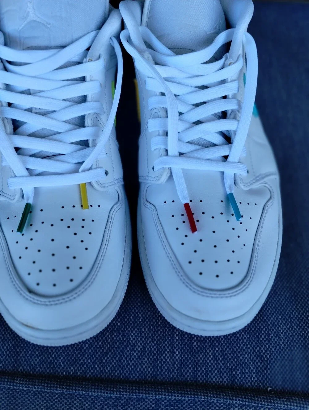 Air Jordan 1 Low White Multi-Color Swoosh Men’s 11.5 CW7033-100 Sneakers
